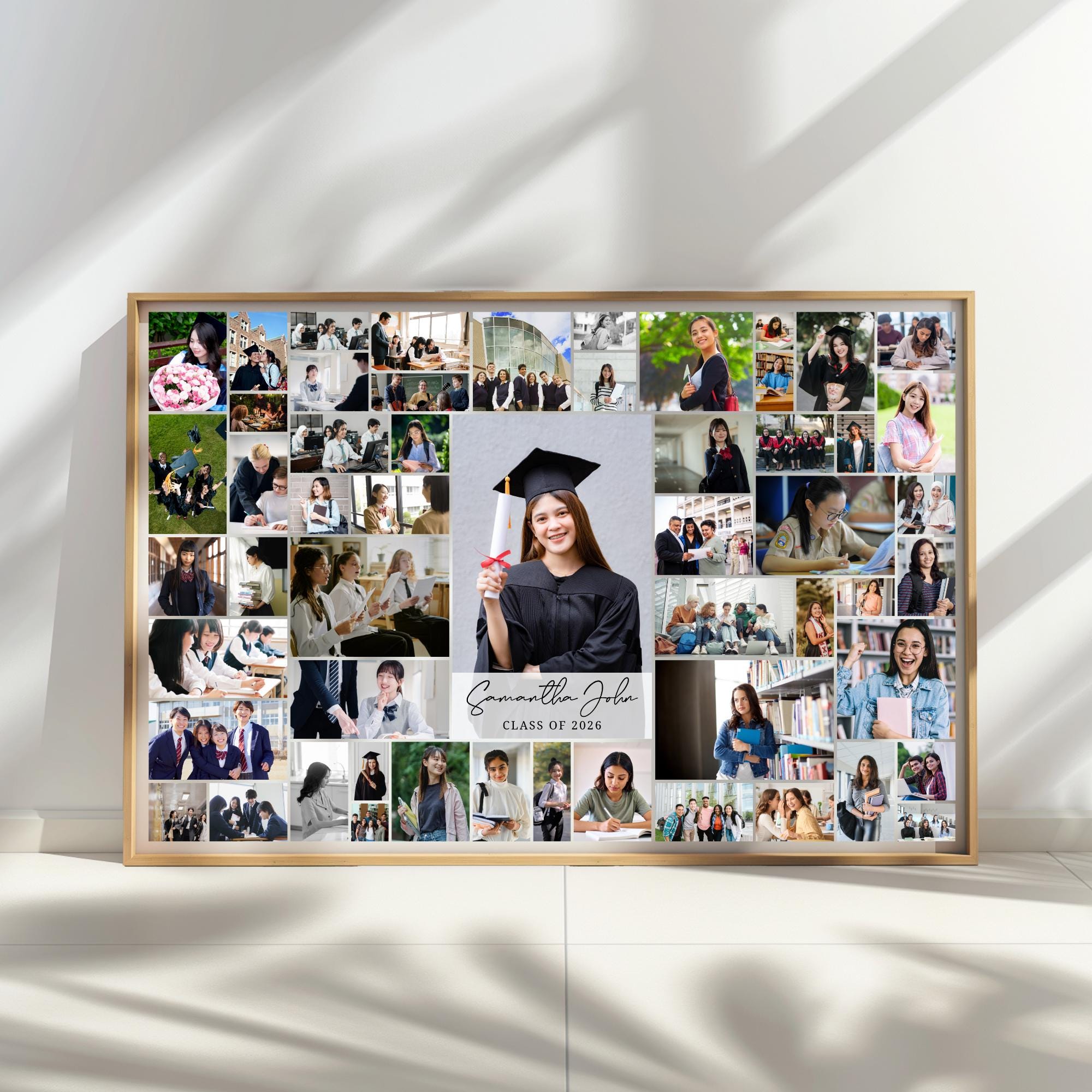Graduation Photo Collage Examples Graduation Photo Collage Template, Graduation Party Welcome Sign ...