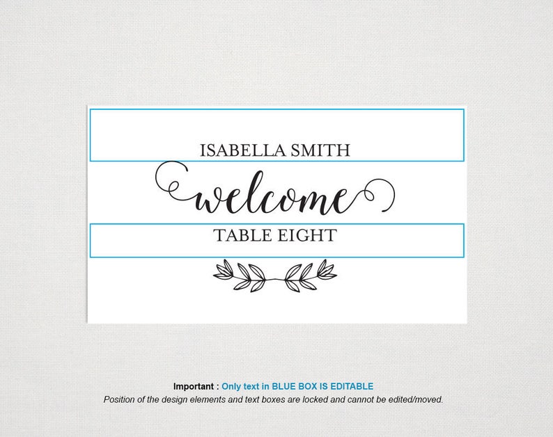 Wedding Place Card Template Place Cards Printable Name Cards for Wedding Table Cards WPC/_1245 Calligraphy Rustic Wedding Place Cards
