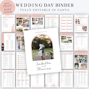 Ultimate Wedding Planning Binder Template, Wedding Day Coordination, Wedding Day Information,Wedding Itinerary,Wedding Planner,