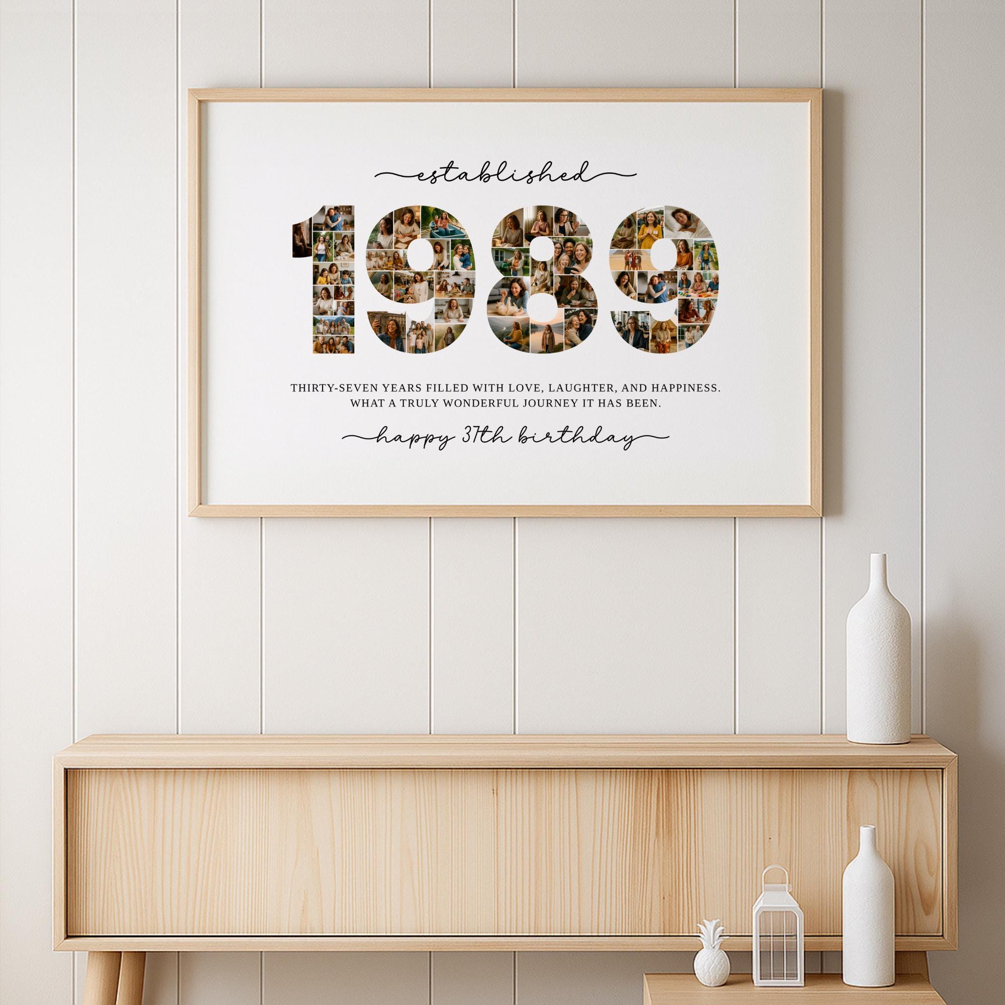 Editable Custom 1989 Collage, 37th Birthday Gift Photo Collage Print ...