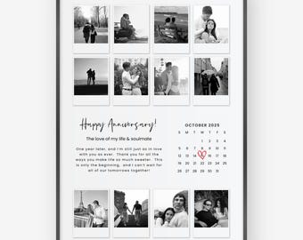 Personalized Anniversary Photo Calendar, Editable Canva Template (Digital Download)