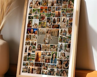 75 Fotos Collage Poster, modernes Porträtdesign, bearbeitbares Gitterdesign, Größe 20 x 30, druckbares Fotogedächtnisandenken, elegant personalisiert