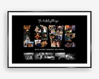 Customizable Love Photo Collage Template, Anniversary Gift (Canva)
