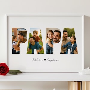 PaPa Photo Collage, Dad Photo Print, Papa Photo Frame, Birthday Present for Daddy, Gift for Papa, Photo Frame Papa Present Dad Photo Print