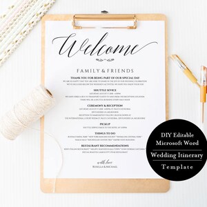 Welcome Bag Letter Template Wedding Welcome Bag Note -  Denmark