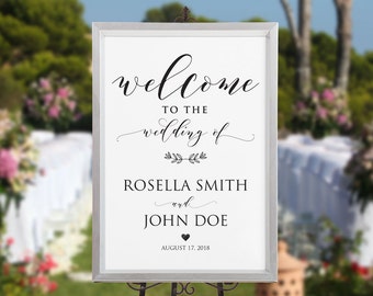 Wedding Welcome Sign Template, Welcome to Our Wedding, DIY Welcome Sign, printable welcome sign, Wedding Welcome Poster, WPC_393