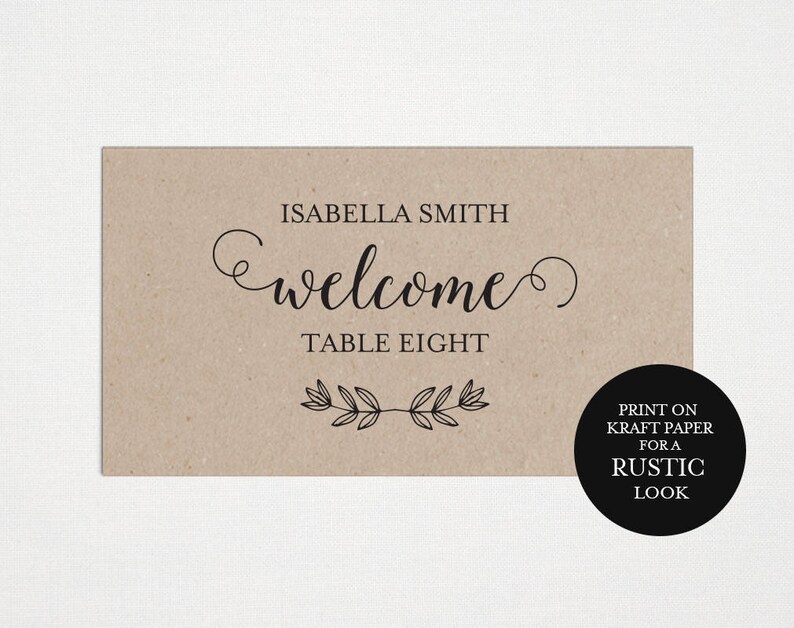 Wedding Place Card Template Place Cards Printable Name Cards for Wedding Table Cards WPC/_1245 Calligraphy Rustic Wedding Place Cards