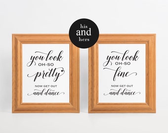 Wedding Bathroom Signs, Men's Bathroom Sign, his and hers bathroom signs, wedding sign, Look oh so, womens and mens restroom, WPC_22