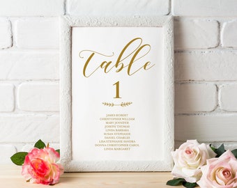 Gold Wedding Seating Chart, Wedding Seating Cards, Seating Plan Template, Table Cards, Seating Cards, table number, WPC_860