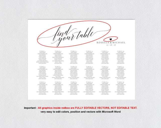 editable seating chart wedding seating chart template seating editable seating chart template