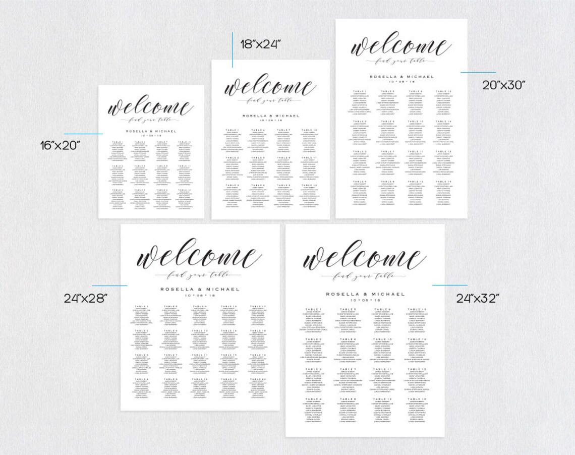 Wedding Seating Chart Printable Seating Chart Seating Chart - Etsy