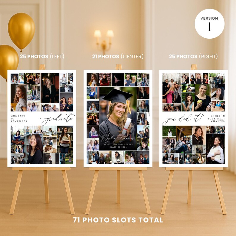 Graduation Photo Collage Set – Editable Canva Template, Senior Class of ...