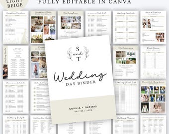 Wedding Planner Binder, Customizable Canva Template (Digital Download)
