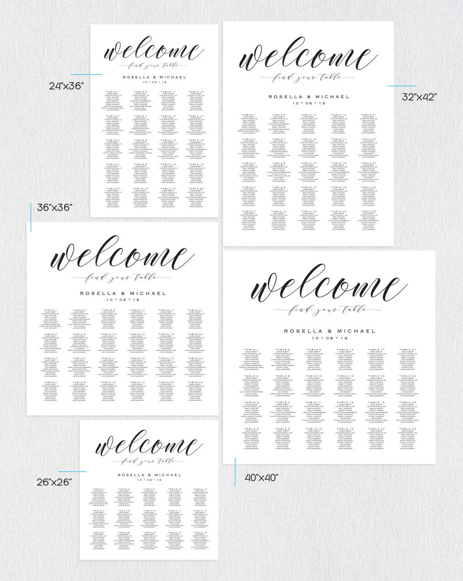 Wedding Seating Chart Printable Seating Chart Seating Chart - Etsy
