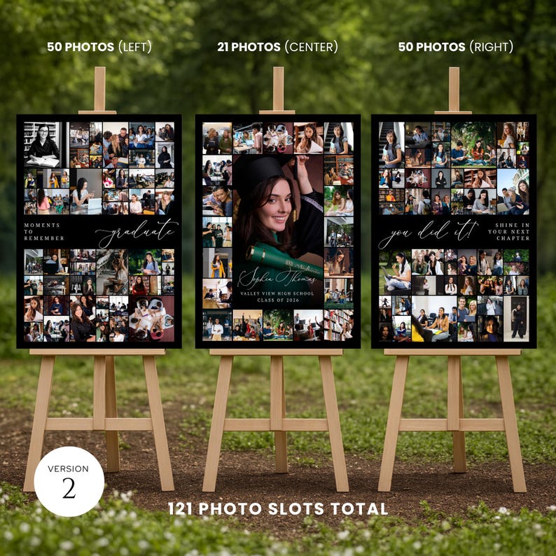 Graduation Photo Collage Canva Template, Class of 2026 Welcome Sign ...