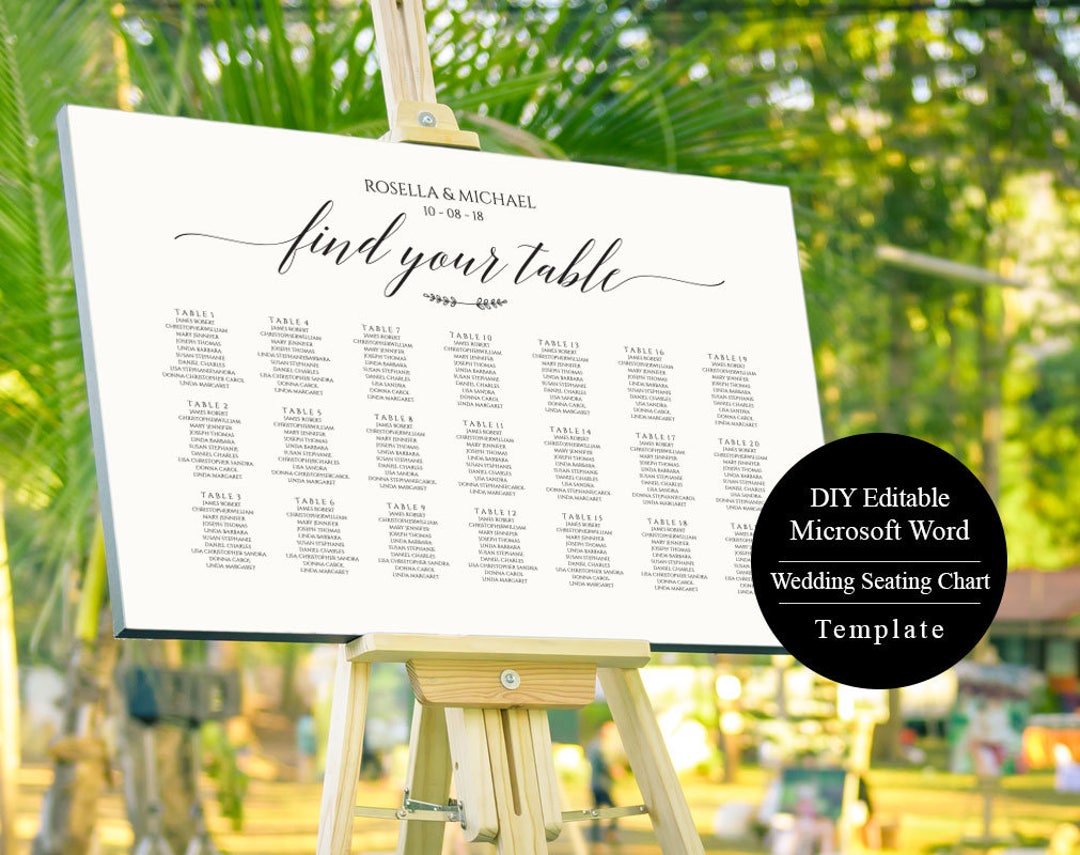 Seating Chart Wedding Seating Chart Poster Printable Wedding - Etsy