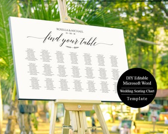 Seating Chart, Wedding Seating Chart Poster, Printable Wedding Seating Chart Sign Template, MSW50