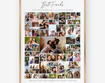 Kundenspezifisches Geschenk für besten Freund, beste Freund-Fotocollage-Vorlage, bearbeitbare druckbare Canva-Vorlage, DIY-Fotorahmen, personalisierte Collage
