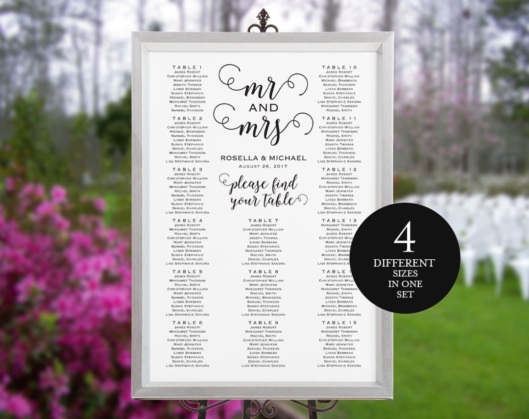 Wedding Seating Chart Printable Seating Chart Seating Chart - Etsy