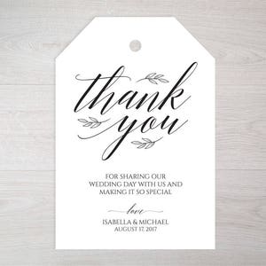 Printable Thank You Tags, Thank You Tag, Wedding Thank You Tags ...