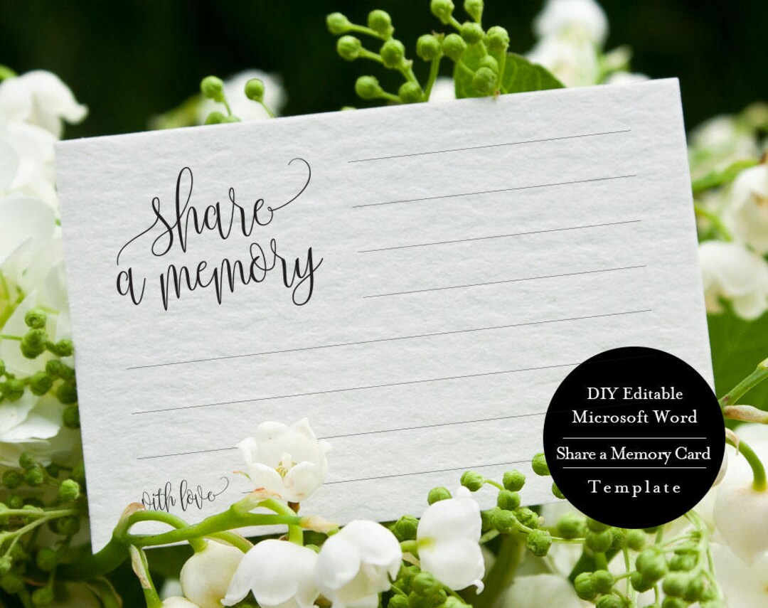 Share a Memory Card, Share a Memory Printable, Favorite Memory Card ...