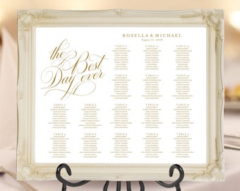 Gold Wedding seating chart, printable seating chart, Seating Chart Template, engagement seating chart, Find your seat sign, WPC_521