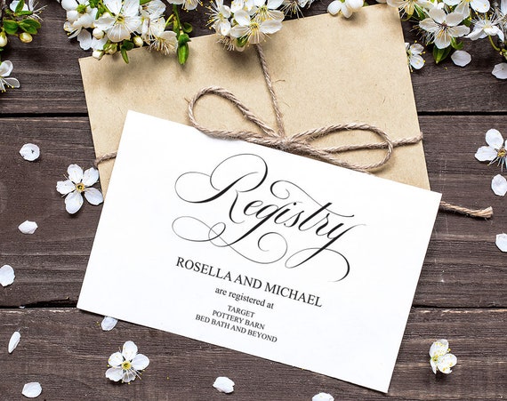 Printable Wedding Gift Registry Template, Wedding Insert Cards, Elegant Gift  Registry Card, DIY Wedding Gift Registry Insert, Gifts Invite (Instant  Download) 