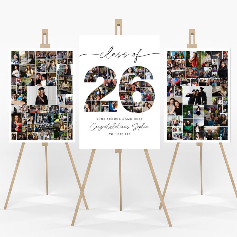 Graduation Photo Collage Template, Graduation Gift for Seniors ...