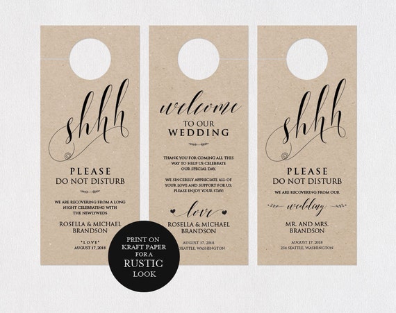 Wedding Door Hanger Template Wedding Door Tag Door Hanger Do Not Disturb Door Hanger Printable Door Hanger Template Door Hanger Wedding