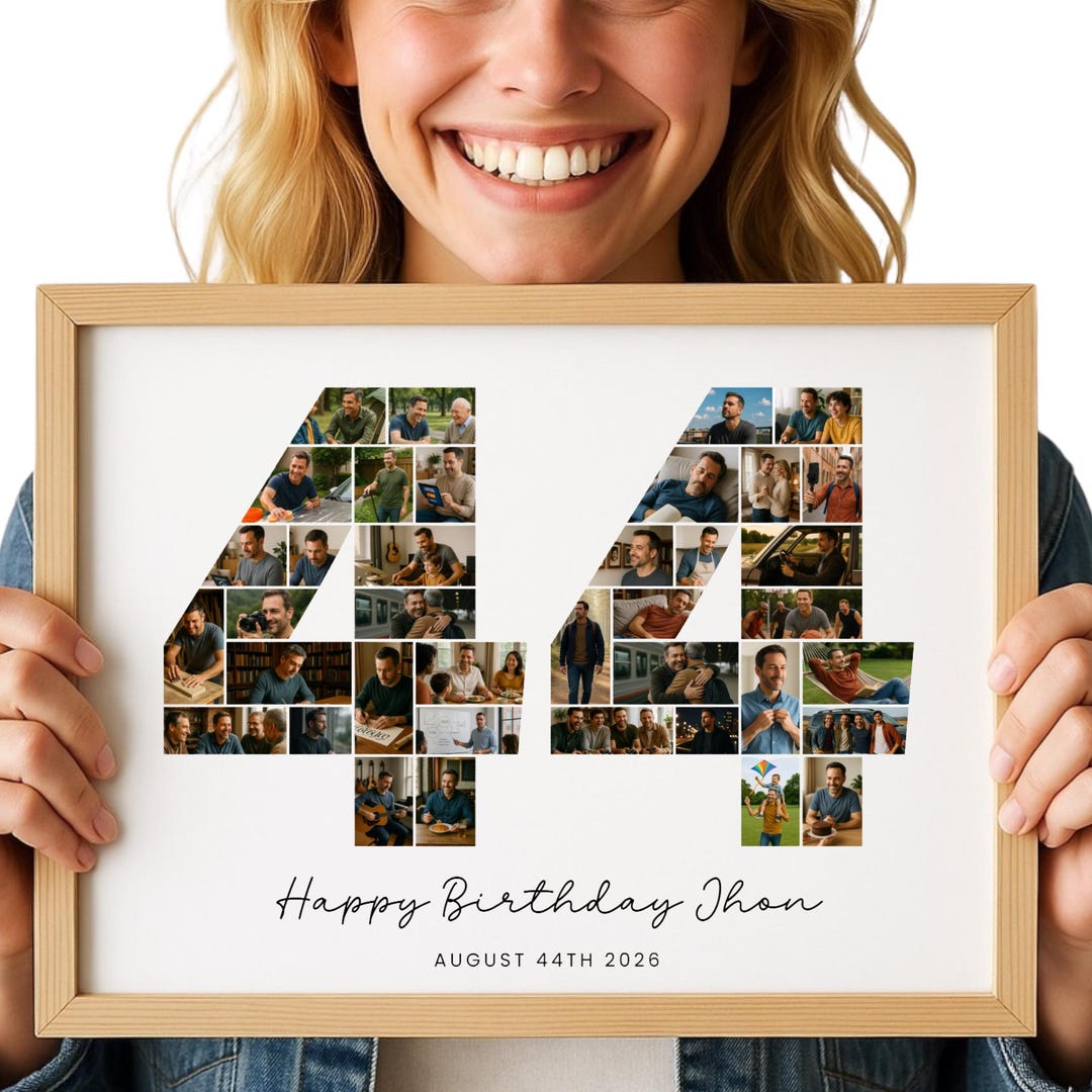44th Birthday Photo Collage Template, 44th Collage, 44th Birthday ...