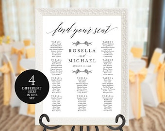 Wedding seating chart, find your seat, Seating Chart Template, engagement seating chart, Seating Board, Find your seat sign, WPC_478SD1A