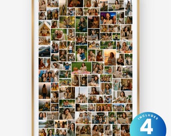 Large Photo Collage Template, Printable Photo Grid (Digital Download)