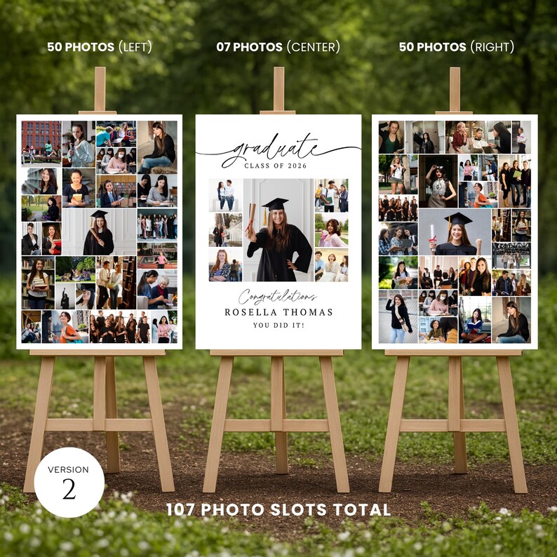 Graduation Welcome Sign Photo Collage, Editable Class of 2026 Poster ...