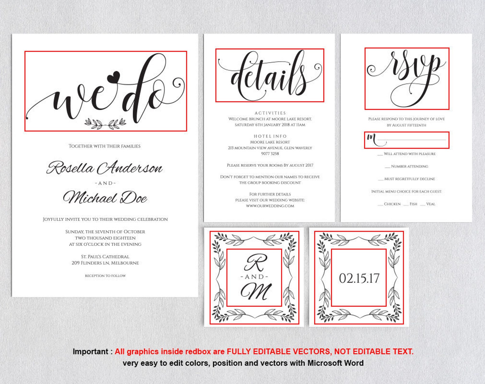 Wedding Invitation Suite Printable Wedding Invitation | Etsy