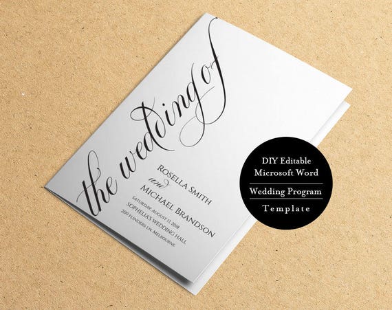 Plie Mariage Telechargement Immediat Ceremonie Livret Etsy