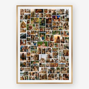 Huge Editable Photo Collage Template, large poster collage, Canva editable Template Add your 100 photos, instant download printable sign