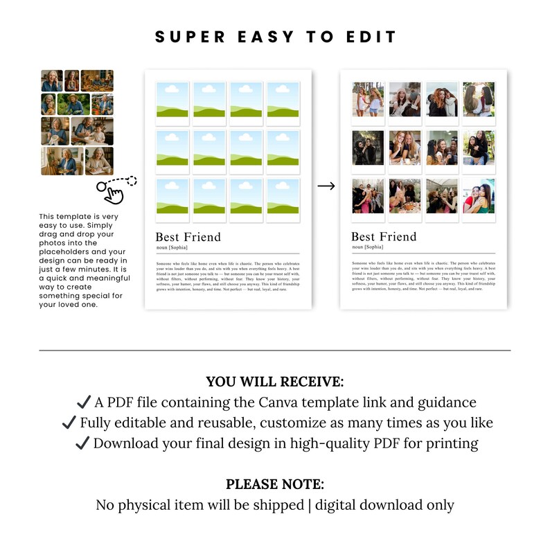 Editable Photo Bff Gift, Friendship Day Gifts, Bestie Custom Photo ...