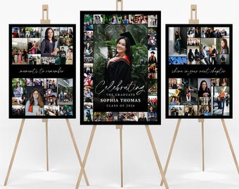 Graduation Keepsake Photo Collage, Editable Canva Template, Class of 2026 Welcome Sign Printable