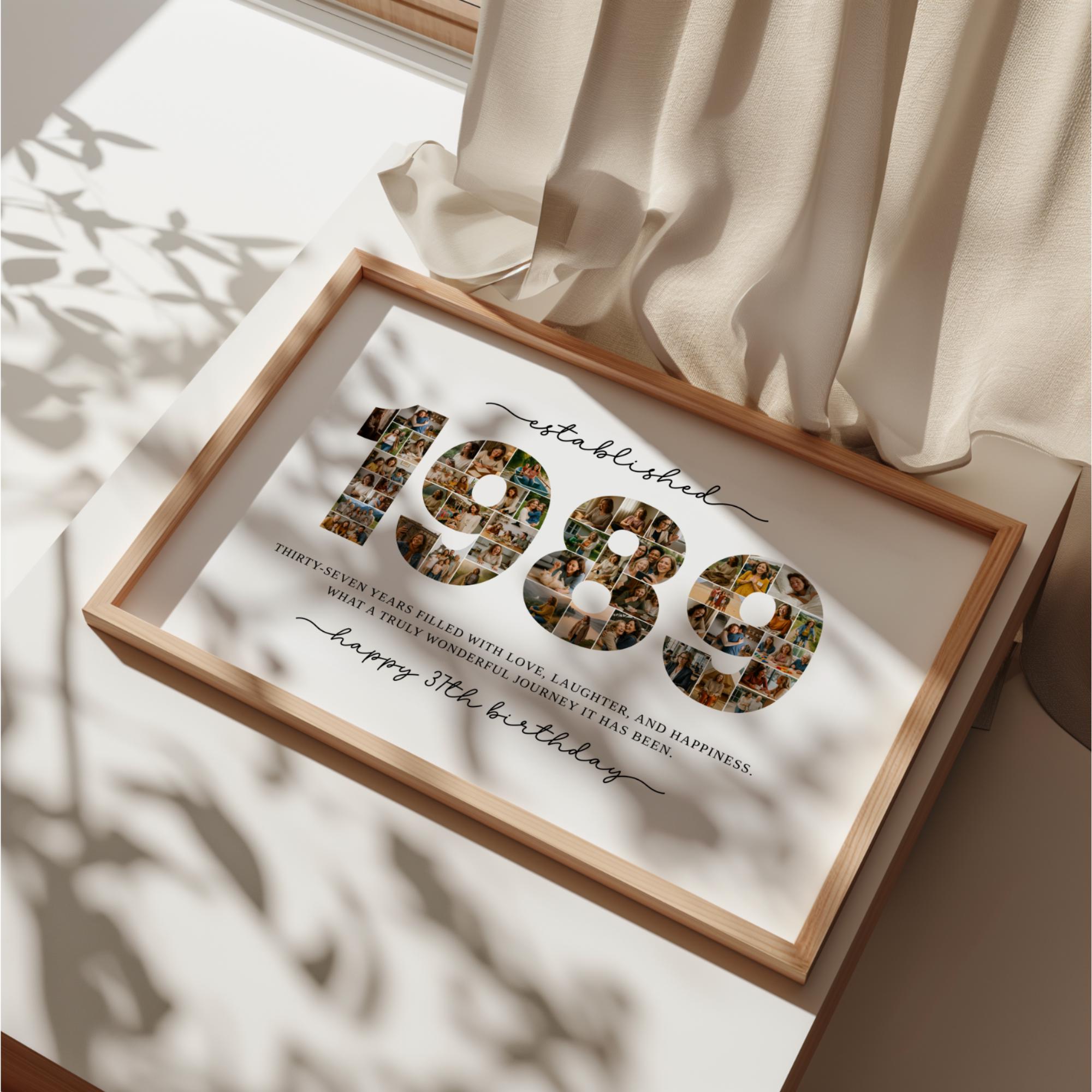 Editable Custom 1989 Collage, 37th Birthday Gift Photo Collage Print ...