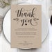 Wedding Thank You Printable Template Thank You Card Template - Etsy