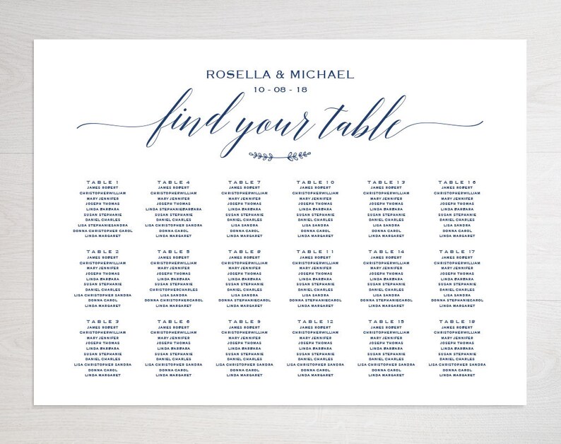 engagement seating chart printable seating chart WPC/_115SD1B Navy Blue Wedding seating chart Find your seat sign Seating Chart Template