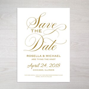 Gold Save the Date Template, Save the Date Cards, Save the Date Printable, Rustic Save The Date, Wedding Template, PDF Template, WPC_638 image 3