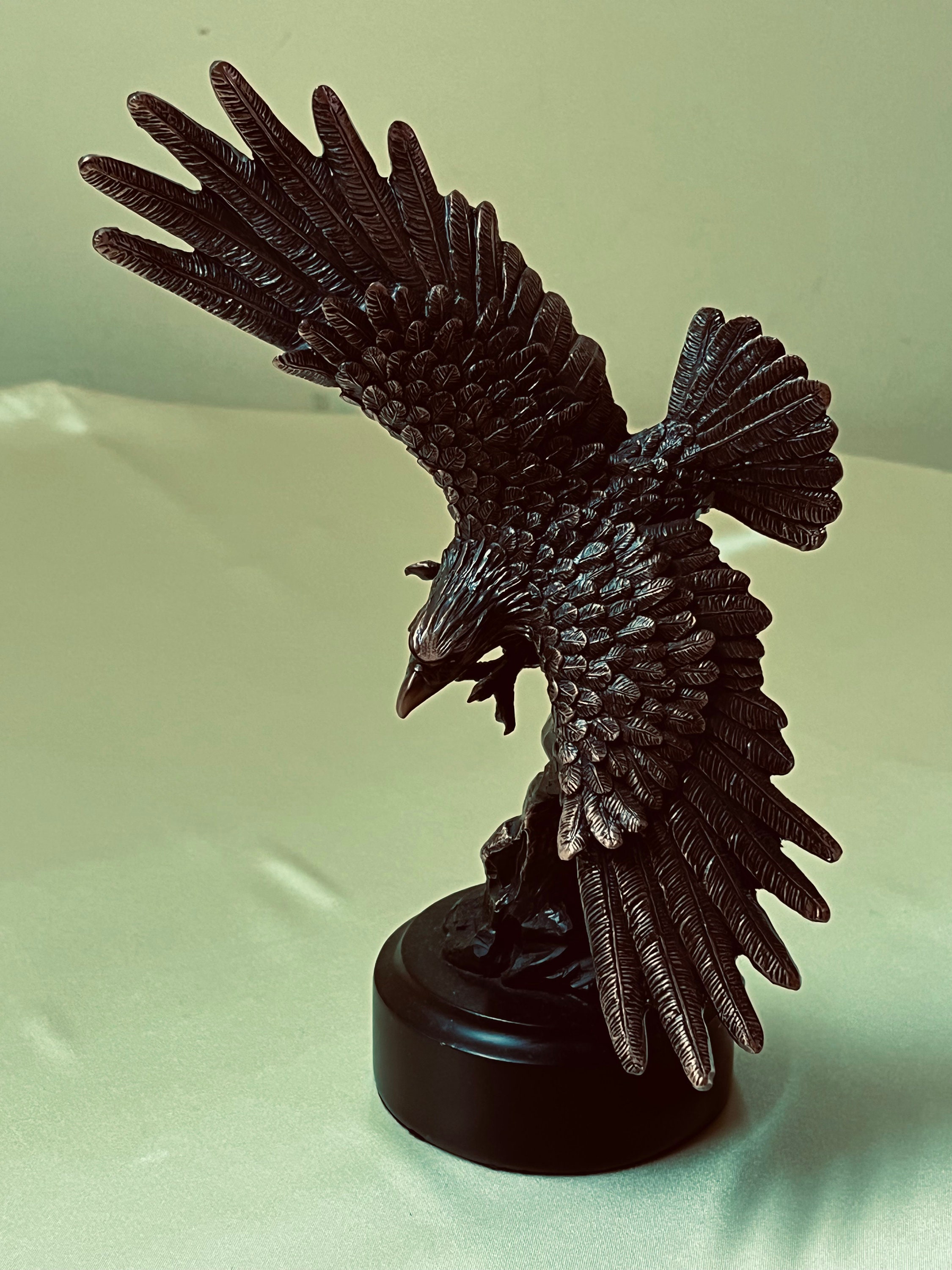 Bronze/resin EAGLE STATUE flying Bird Etsy