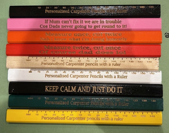 Personalised carpenter builder woodwork pencils