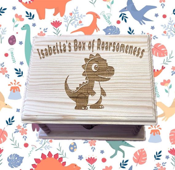 Personalised wooden keep sake box, dino, wedding, K demon hunters etc gift box