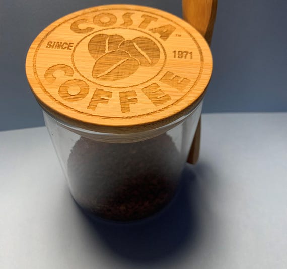 personalised retro costa / Starbucks inspired coffee  pot with bamboo lid