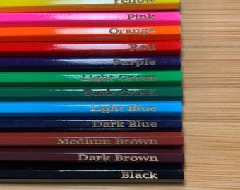 Multi language colour blind pencils 21 languages Colour blind. Pencils engraved for colour blind people can be personalised