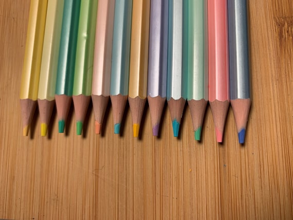 12 Pastel Shades Colouring Pencils Personalised With Name
