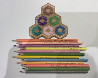 Personalised new soft coloured Wooden Colouring Pencils Personalised with name, birthday, back to school