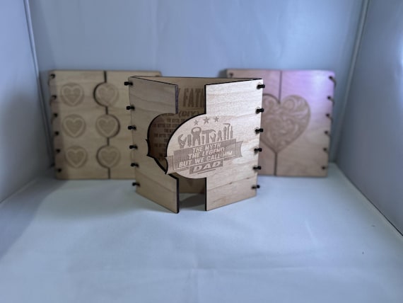 Personalised wooden fathers day card DIY dad inspired other occasions available any
